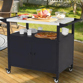 SEUNSHANY outdoor grill table top in stainless steel offers durable prep space.