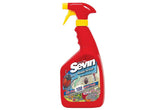 Sevin Ready-to-Use Insect Killer bottle cap close-up, protecting vegetables from pests.