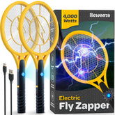 SEWANTA Electric Fly Swatter set 2 overview for indoors and outdoors, easy bug control.