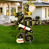 Sewrung 2026 graduation yard sign front view enhances curb appeal for outdoor celebrations.