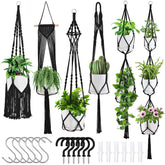SFENNGPET macrame plant hanger six-pack kit ready for indoor decor