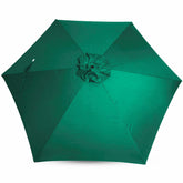 Sfmora 9ft umbrella canopy on rib-frame shows snug fit for reliable shade.