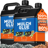 Shabebe Mulch Glue bottle stabilizes decorative landscape elements for a tidy yard.