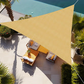 Shade&Beyond triangle sun sail sand fabric close-up showing breathable texture for shade.