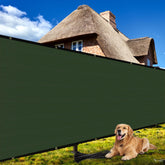 Shade&Beyond privacy screen front view showing full 6x50 ft coverage for yard privacy