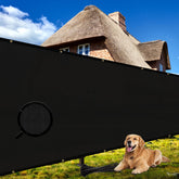 Shade&Beyond privacy screen closeup showing durable brass grommets for quick installation