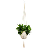 Shappy jute crochet plant hanger for 3-12 inch pots adds cozy indoor decor.