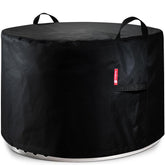 SheeChung Yukon 27-inch fire pit cover applied, front view protects from rain