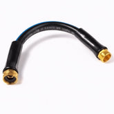 SheeChung short garden hose connected to faucet with 3/4-inch fittings.