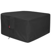 SheeChung square fire pit cover front view protects a 44-inch pit from rain