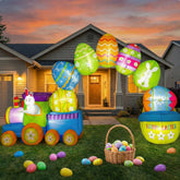 Shellwei Easter archway with rabbit and eggs creates a welcoming outdoor display.