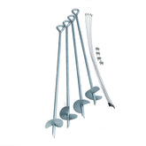 ShelterLogic ShelterAuger 30-inch augers securing a shelter on grass surfaces for stable setup