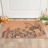 Shemilly Easter Bunny door mat with floral eggs for a welcome entrance
