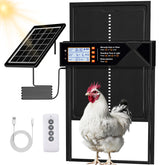 Shikha automatic coop door exterior view highlights extra-large access for all poultry.