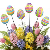 Shimeyao Easter garden stake with colorful eggs enhances spring curb appeal in the garden