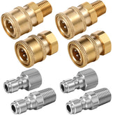 Shimeyao one-quarter-inch quick-connect adapters in silver finish for fast hose and pump connections.