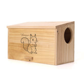 Shinegro Pine Wood Squirrel House front view shows a sturdy outdoor habitat.