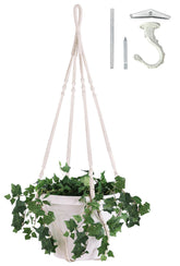 Shineloha Giant XXL macrame planter hanger, 55-inch reach, ideal for 12–15 inch pots.