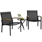 Shintenchi bistro set rocker side view for relaxed outdoor chats