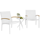 Shintenchi patio bistro set with table and rockers in white finish