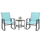 Shintenchi rocking bistro set outdoors with comfortable rockers for leisurely afternoons
