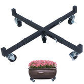 Shitailu heavy-duty plant stand with wheels, side view, easy relocation for large pots.