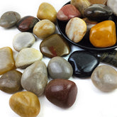 SHIZWU 5lb mixed color river rocks in 2-3 inch size for vibrant garden decor.