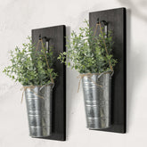 SHOHAYTO farmhouse wall planters set: rustic wall display for living rooms and kitchens.