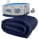 Shop Square 12x18 oval pool liner pad showing puncture protection for above-ground pools.