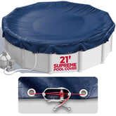 Shop Square 21ft round pool cover in supreme mesh provides durable debris protection.