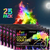 Shop Square Fire Dazzle color-changing packet glow around a cozy fire pit.