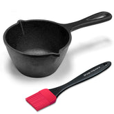 Shop Square small cast iron basting pot with sturdy handle for even grilling.