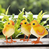 Shorayn rooster decor with a metallic finish enhances garden yard appeal.