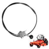 Showingo throttle cable closeup reveals durable stainless steel construction for longevity.