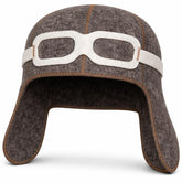 SHSH Pilot sauna hat front view shows warm wool for comfortable sessions