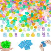 ShtNeeg glow-in-the-dark mini resin animals lighting up a desk setup and fairy garden.