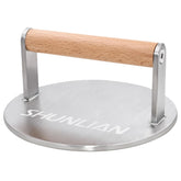 SHUNLIAN 6-inch stainless burger smasher for even pressure and crust.