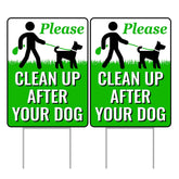 Signs Authority dog sign with metal H-stake, front view, durable and weatherproof for yards.