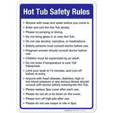 Sigo hot-tub safety rules sign 10x14 clearly communicates guidelines for safer backyard enjoyment.