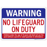 Sigo Signs no lifeguard on duty pool sign 10x14 inches for clear safety reminders