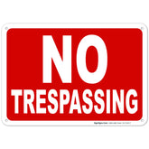 Sigo Signs no trespassing sign, 10x7 aluminum, durable for outdoor display.
