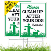 Sigo Signs Please Clean Up After Your Dog double-sided 9x12 sign improves readability from both directions.