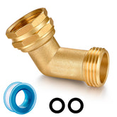 SIGURANTA garden hose elbow connector 45-degree view reduces strain and improves reach.
