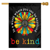Siiuuol Kind Garden Flag with peace floral design for outdoor curb appeal.