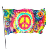 Siiuuol tie-dye peace flag 3x5 ft outdoor yard decor