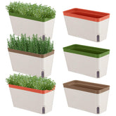 SiliFine window planter box 6-pack keeps herbs organized on the sill.