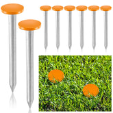 Silkfly 8 Pcs survey stakes in orange provide clear boundary marking for lawns