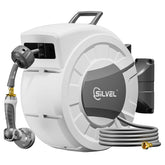 SILVEL 100ft garden hose reel extended for easy watering