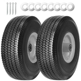SIMEIQI 2-pack solid PU run-flat wheels with axle bore for easy cart upgrades