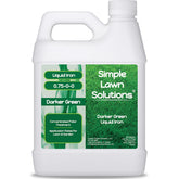 Simple Lawn Solutions bottle with darker-green liquid iron for greener lawns
